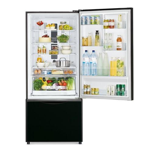 Холодильник 180х75 см Hitachi Bottom Freezer R-B572PU7 GBК черное стекло