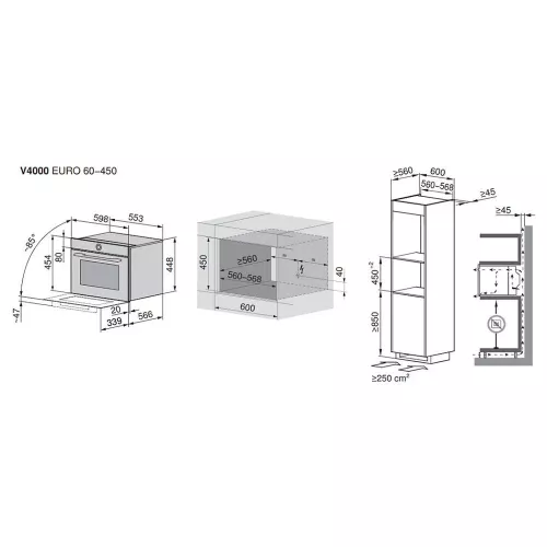 Встраиваемая микроволновая печь 59,8 см V-ZUG CombiMiwell V4000 45 стальная