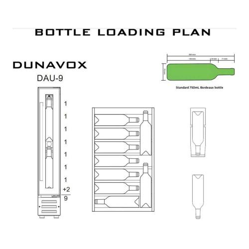 Встраиваемый винный шкаф на 9 бутылок Dunavox DAU-9.22SS стальной