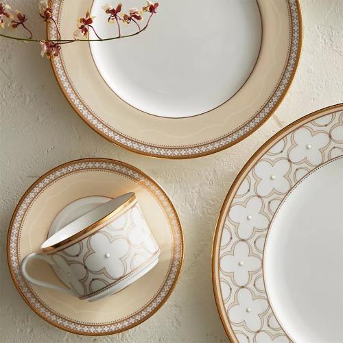 Блюдце 15 см Noritake Trefolio Gold бежевое