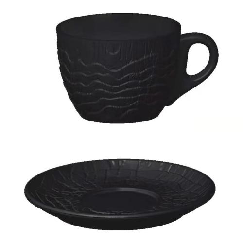 Кофейная пара 100 мл d 7 см h5,2 см Black Raw Wood P.L. Proff Cuisine (min 6 шт)