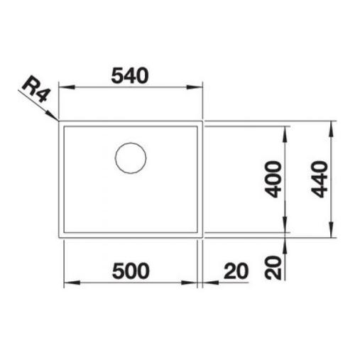 Кухонная мойка 54 см Blanco Zerox 500-U нержавеющая сталь Durinox