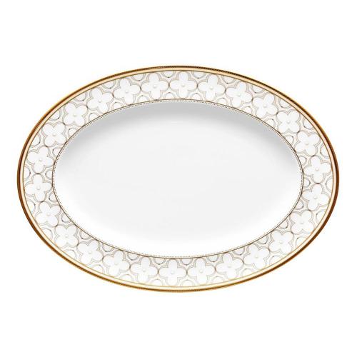 Сервировочное блюдо Noritake Trefolio Gold белое