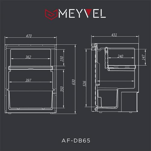 Встраиваемый автомобильный холодильник 47х43,5 см Meyvel AF-DB65 черный