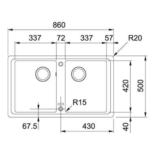 Кухонная мойка 86 см Franke Basis BFG 620 белая - 2 фото