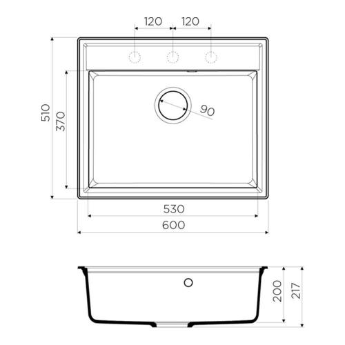 Кухонная мойка 60 см Omoikiri Solidity Daisen 60-DC темный шоколад - 4 фото