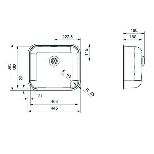 Кухонная мойка 44,5 см Reginox Comfort Colorado L Comfort Lux OKG полированная нержавеющая сталь