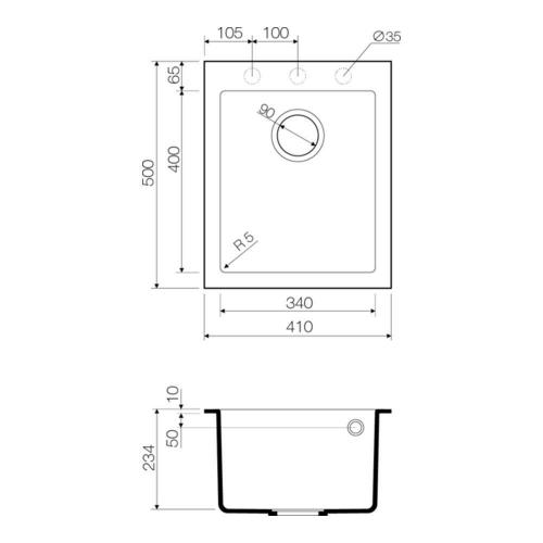 Кухонная мойка 41 см Omoikiri Solidity Bosen 41-WH белая