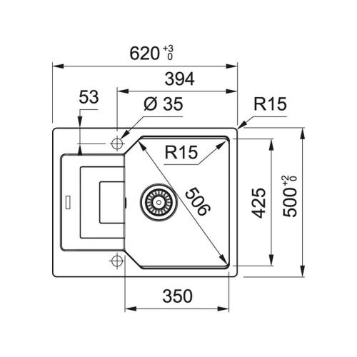 Кухонная мойка 78 см Franke Urban UBG 611-78 оникс - 3 фото