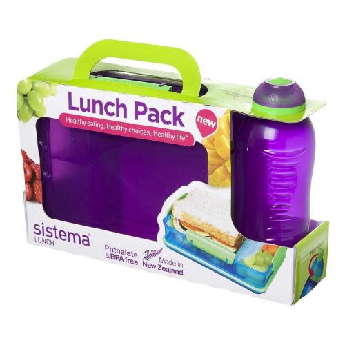 Набор контейнера и бутылки Sistema Lunch фиолетовый 2 пр