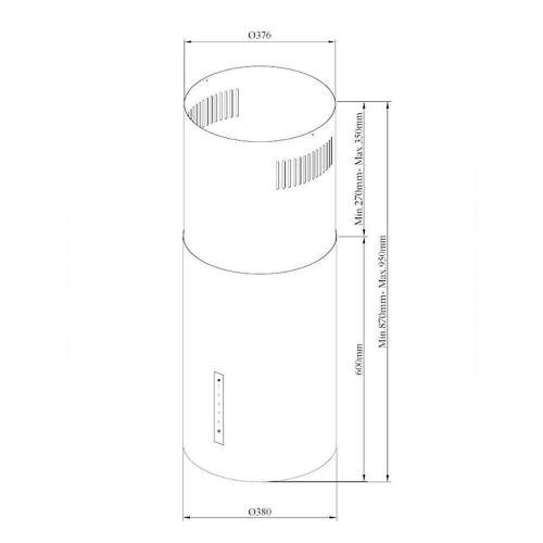 Островная вытяжка 38 см Korting KHA 39970 W Cylinder белая