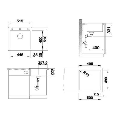 Кухонная мойка 51,5 см Blanco Pleon 5 бетон - 1 фото