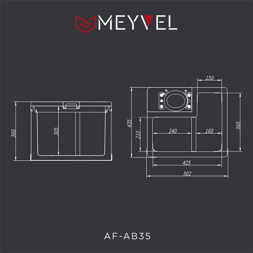 Встраиваемый автомобильный холодильник 50,2х43,5 см Meyvel AF-AB35 черный