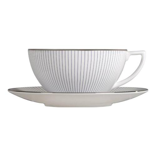 Чайная пара 150 мл Wedgwood Jasper Conran Pin Stripe белая