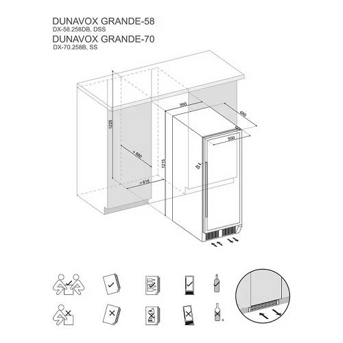 Винный шкаф на 70 бутылок DUNAVOX DX-70.258B черный