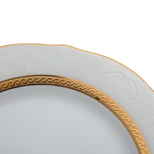 Тарелка обеденная 23 см Noritake Hampshire Gold белая