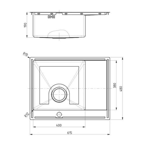 Кухонная мойка 61,5 см Alveus Quarto 20 BRS-90 брашированная нержавеющая сталь