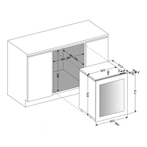 Встраиваемый винный шкаф на 32 бутылки Dunavox Glance DAVG-32.80DB.TO черный