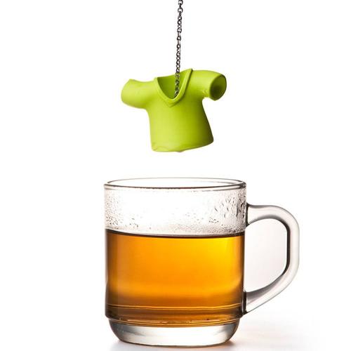 Заварочная емкость для чая 3,5х4х5,5 см Qualy Tea Shirt зеленая - 3 фото