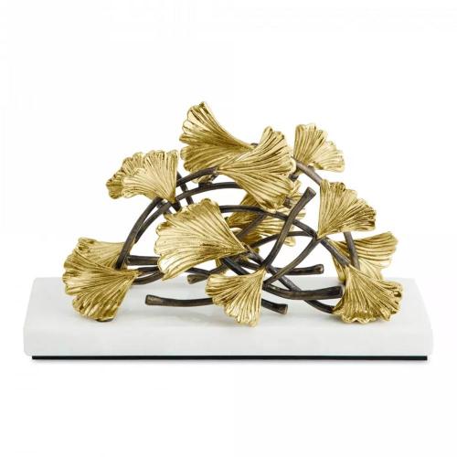 Салфетница 18х7 см Michael Aram Golden Gingko белая