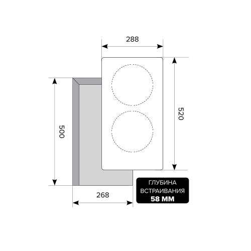 Индукционная варочная панель 29х52 см LEX Urban EVI 320 BL черная