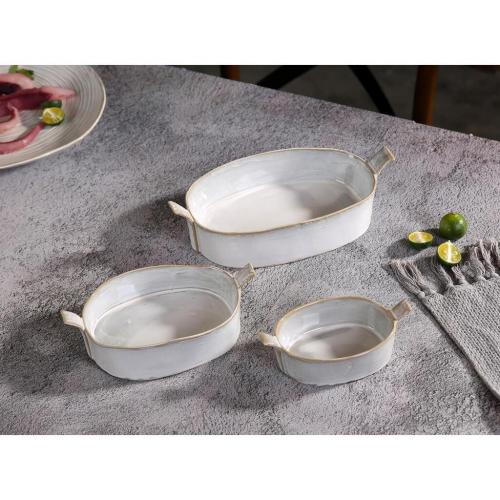 Блюдо овальное 25,5*13,5 см h5 см 700 мл Gray Oval Bucket с ручками Frutti di Mare P.L. [1]