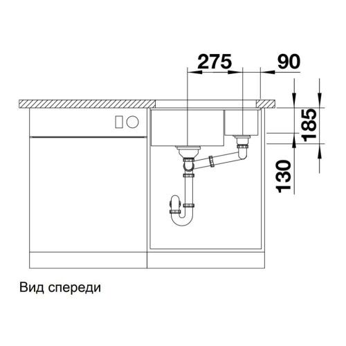 Кухонная мойка 56,7 см Blanco Subline 350/150-U глянцевая белая