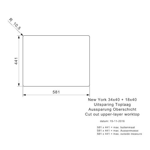 Мойка кухонная 58 см Reginox New York стальная