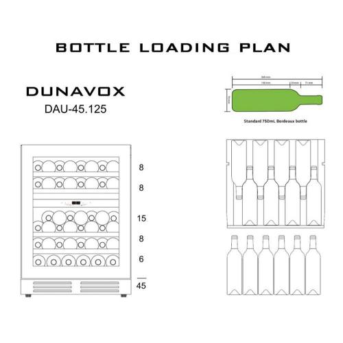 Встраиваемый винный шкаф на 45 бутылок Dunavox Flow DAU-45.125DOP.TO черный