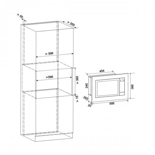 Встраиваемая микроволновая печь 39х59,5 см Libhof MWB-5020W белая