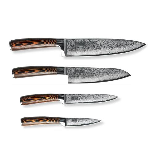 Нож овощной 8,9 см Mikadzo Damascus Suminagashi коричневый