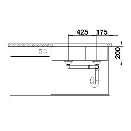 Кухонная мойка 85,5 см Blanco Subline 480/320-U серый беж