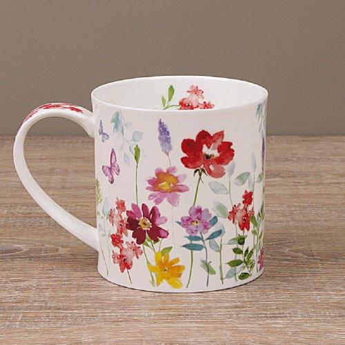 Кружка 350 мл Dunoon Orkney Floral Shimmer красная