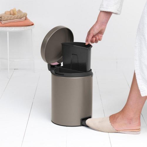 Мусорный бак с педалью 2+2 л Brabantia NewIcon платиновый