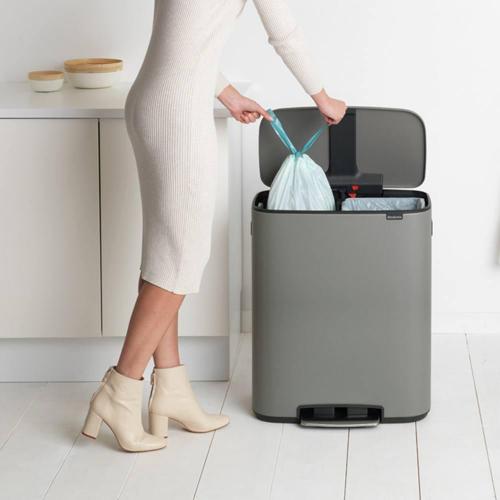 Мусорный бак с педалью 30+30 л Brabantia Bo Pedal Bin минерально-серый