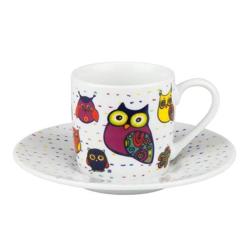 Кофейная пара эспрессо Owl 85 мл Koenitz Flora & Fauna Colourful Animals