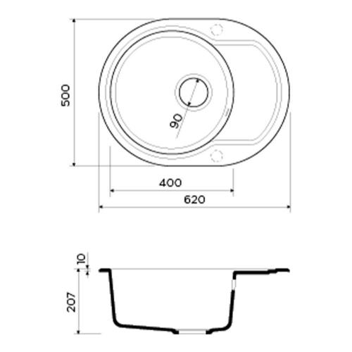 Кухонная мойка 62 см Omoikiri Solidity Manmaru 62-SA бежевая - 2 фото