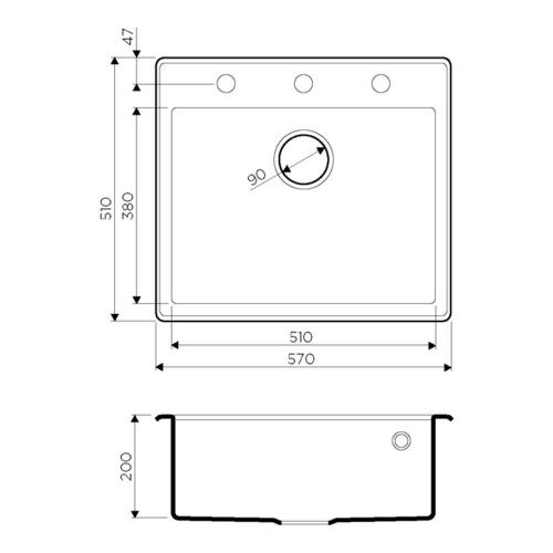 Кухонная мойка 57 см Omoikiri Solidity Tedori 57-WH белая