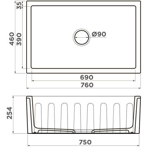 Кухонная мойка 76 см Omoikiri Mikura 76-Tokyo 2 белая - 2 фото