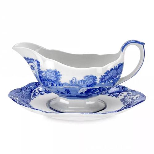 Соусник с подставкой 280 мл Spode Blue Italian белый
