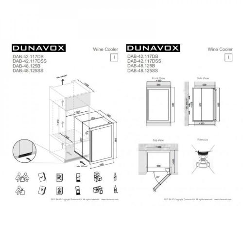 Встраиваемый винный шкаф на 42 бутылки Dunavox Build-IN DAB-42.117DSS