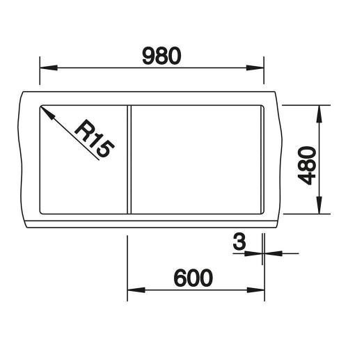 Кухонная мойка 100 см Blanco Metra 6 S черная - 3 фото