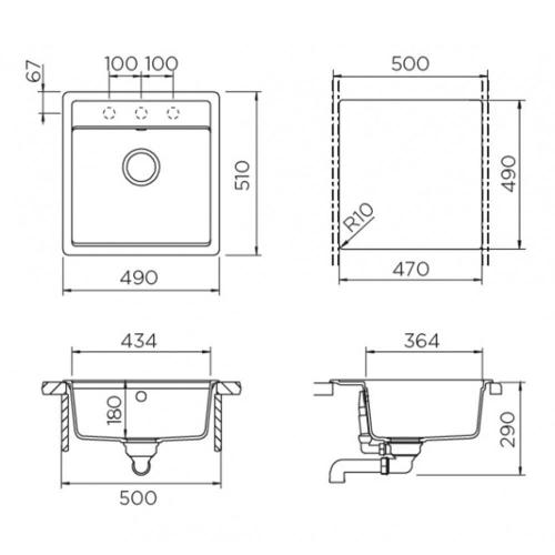 Кухонная мойка 49 см Schock Cristadur Vero 50 бронза - 2 фото