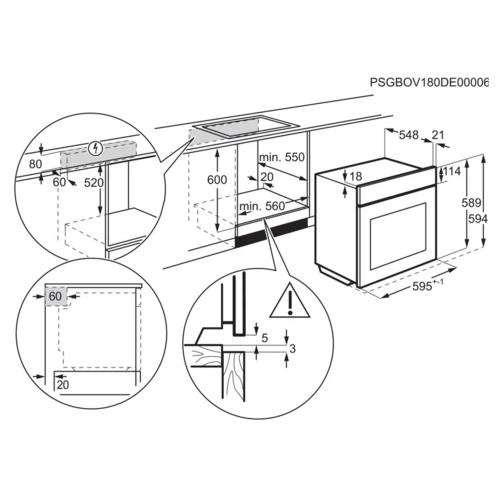 Электрический духовой шкаф 59,4 см Electrolux EOF4P56X нержавеющая сталь