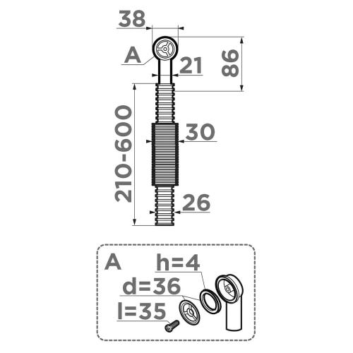 Перелив Omoikiri OV-1-R-AB античная латунь