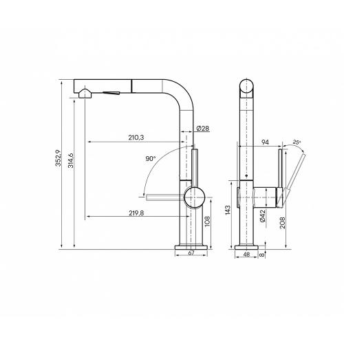 Смеситель для кухни Paulmark Neo Ne214419-401(AN) антрацит - 14 фото