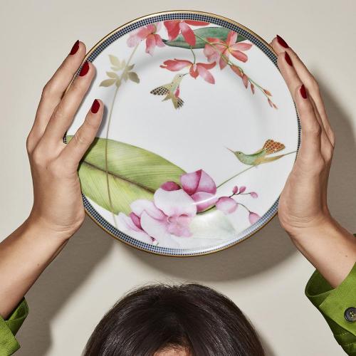 Тарелка закусочная 20 см Wedgwood Hummingbird белая