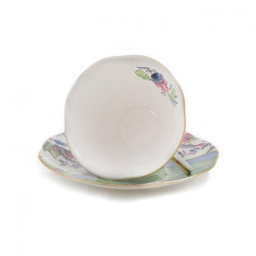 Чайная пара 180 мл Wedgwood Butterfly Bloom зеленая