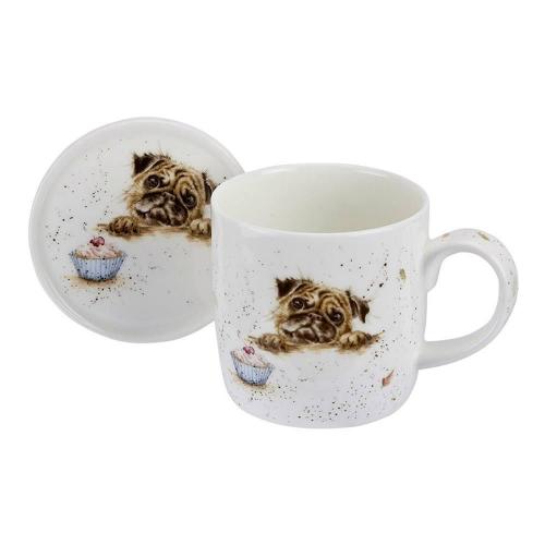 Кружка с подставкой Любимый мопс 310 мл Royal Worcester Забавная фауна