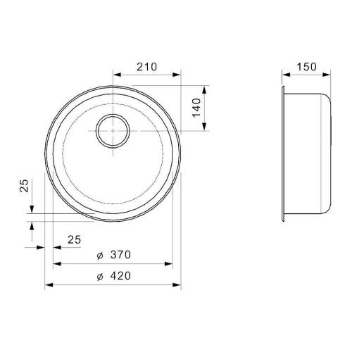 Кухонная мойка 42 см Reginox Comfort R18 370 Lux OKG полированная нержавеющая сталь